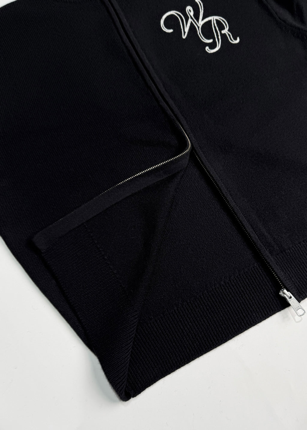 Wool Cashmere Zip Up | Black