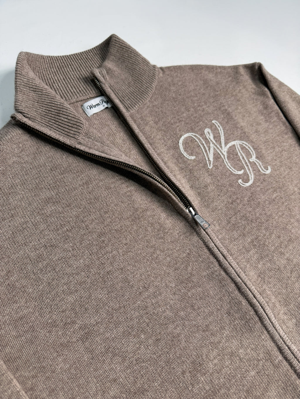 Wool Cashmere Zip Up | Taupe
