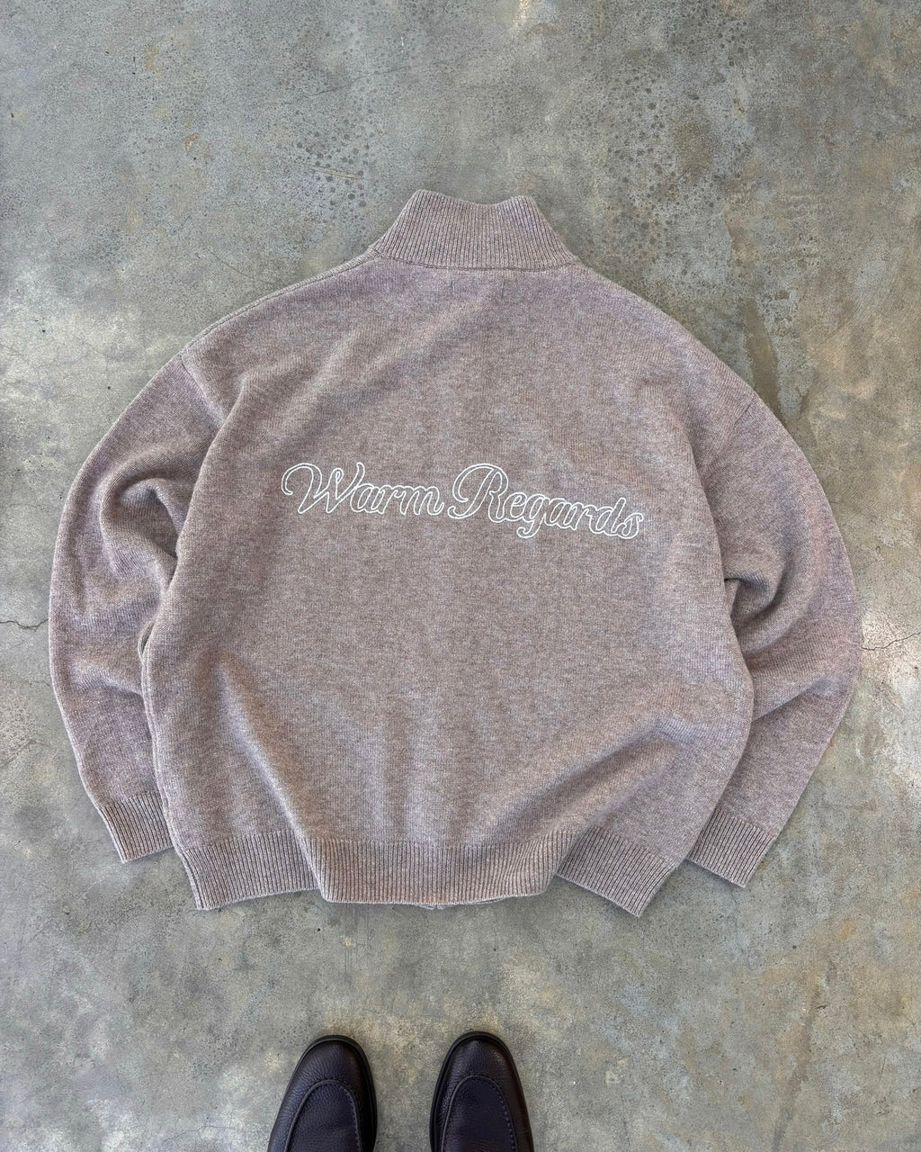 Cashmere Zip Up | Taupe