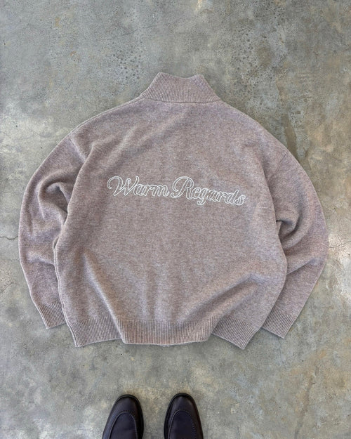 Cashmere Zip Up | Taupe