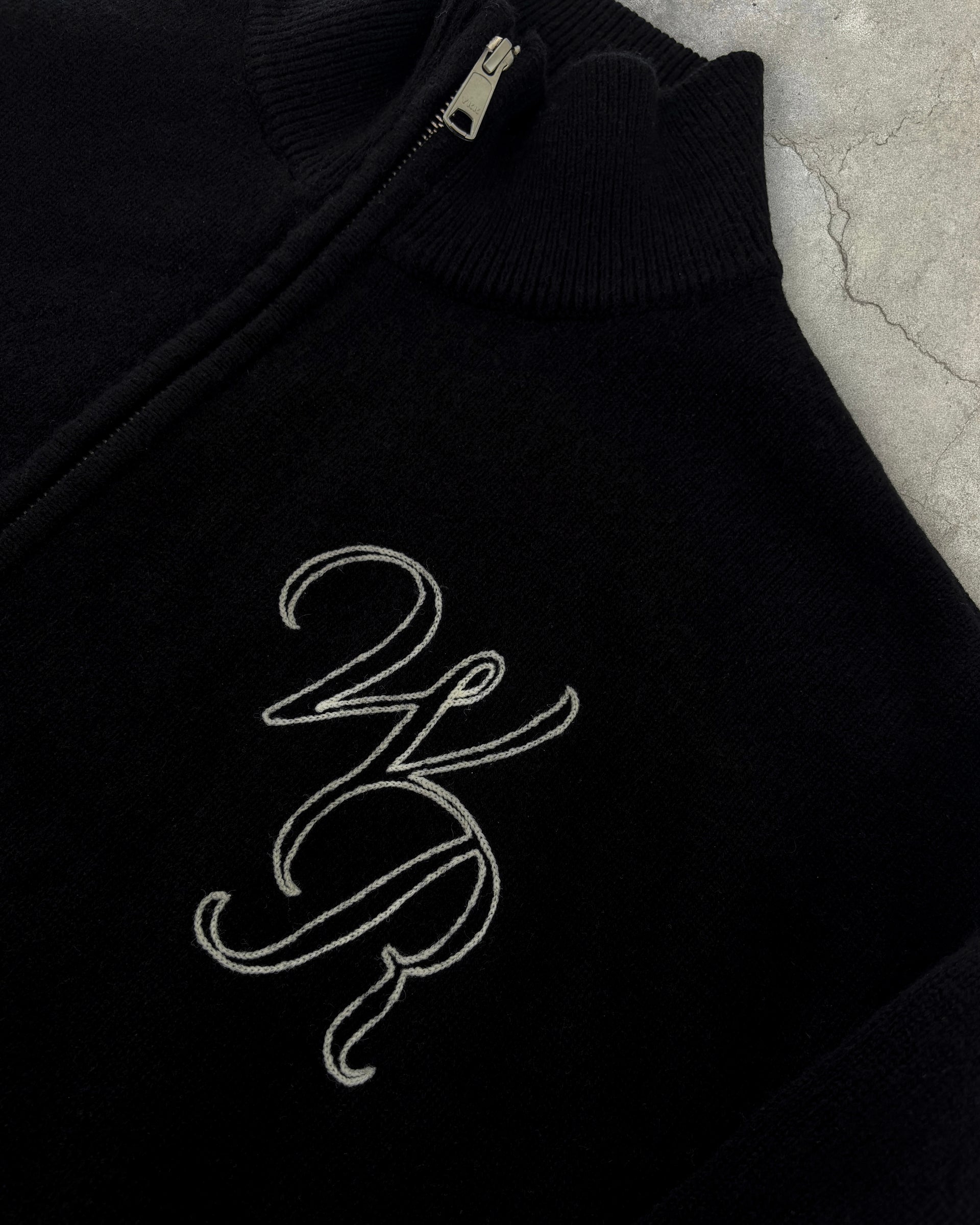 Cashmere Zip Up | Black