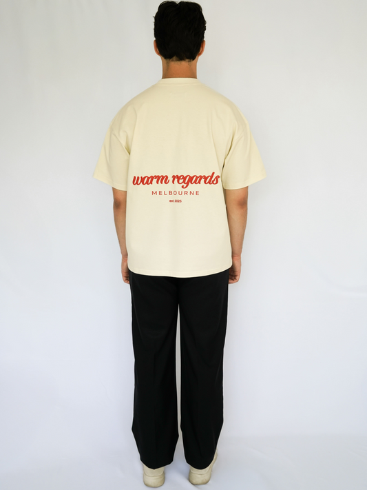 Bubble Print Box T-Shirt | Beige