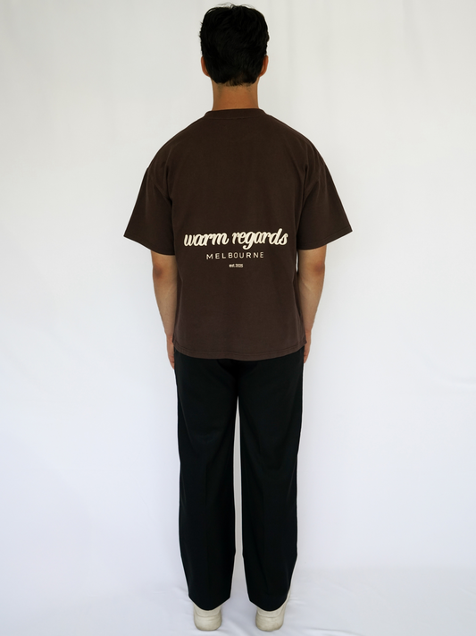 Bubble Print Box T-Shirt | Brown