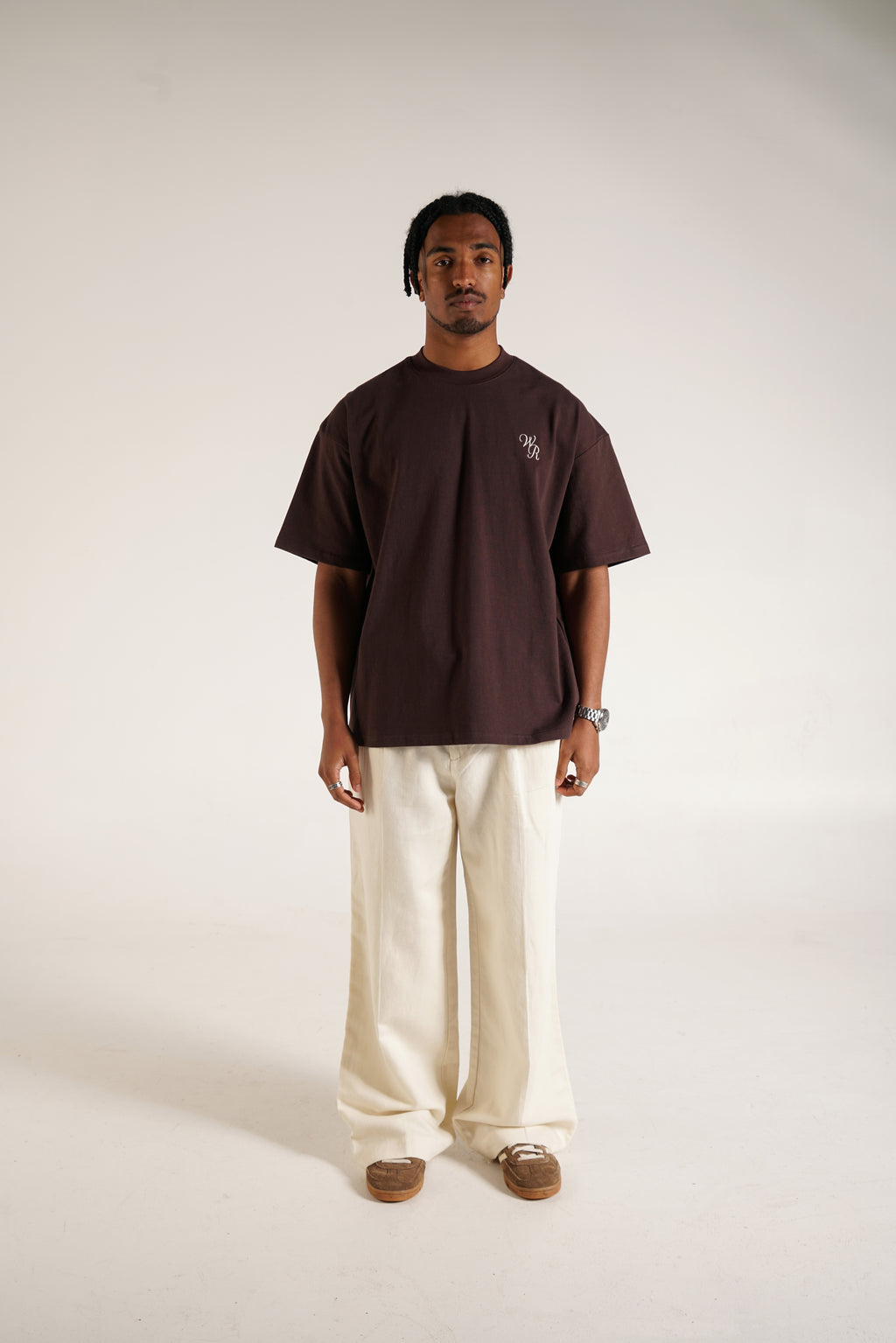 Bubble Print Box T-Shirt | Brown