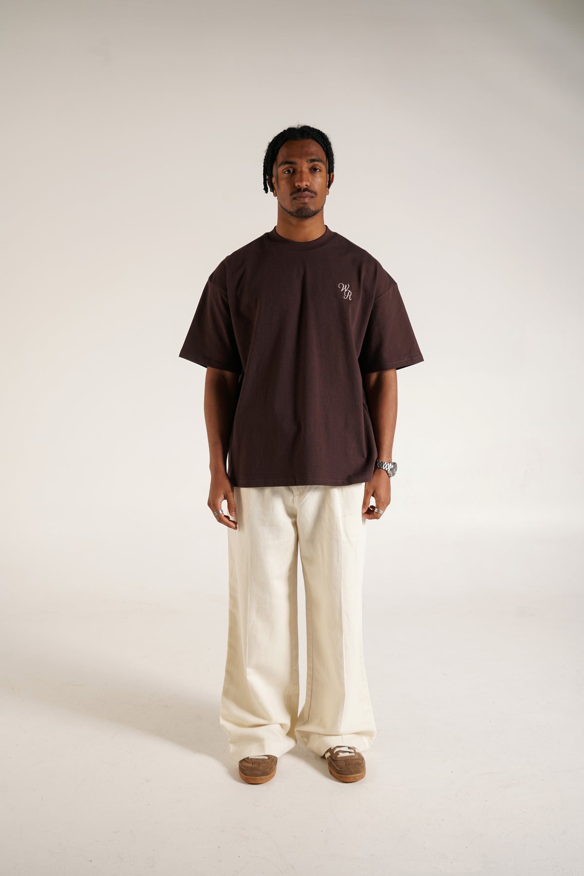 Bubble Print Box T-Shirt | Brown