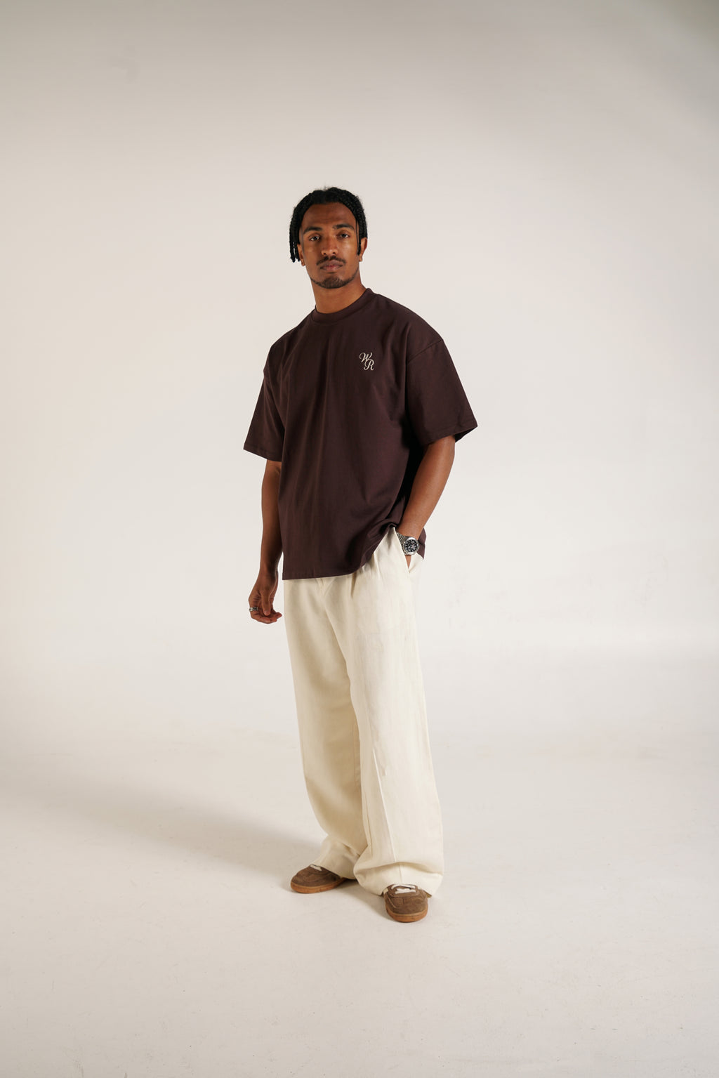 Bubble Print Box T-Shirt | Brown