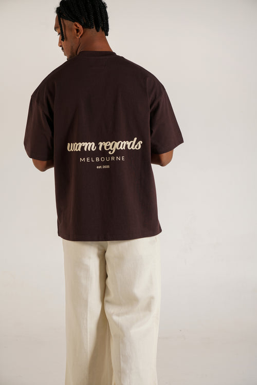 Bubble Print Box T-Shirt | Brown