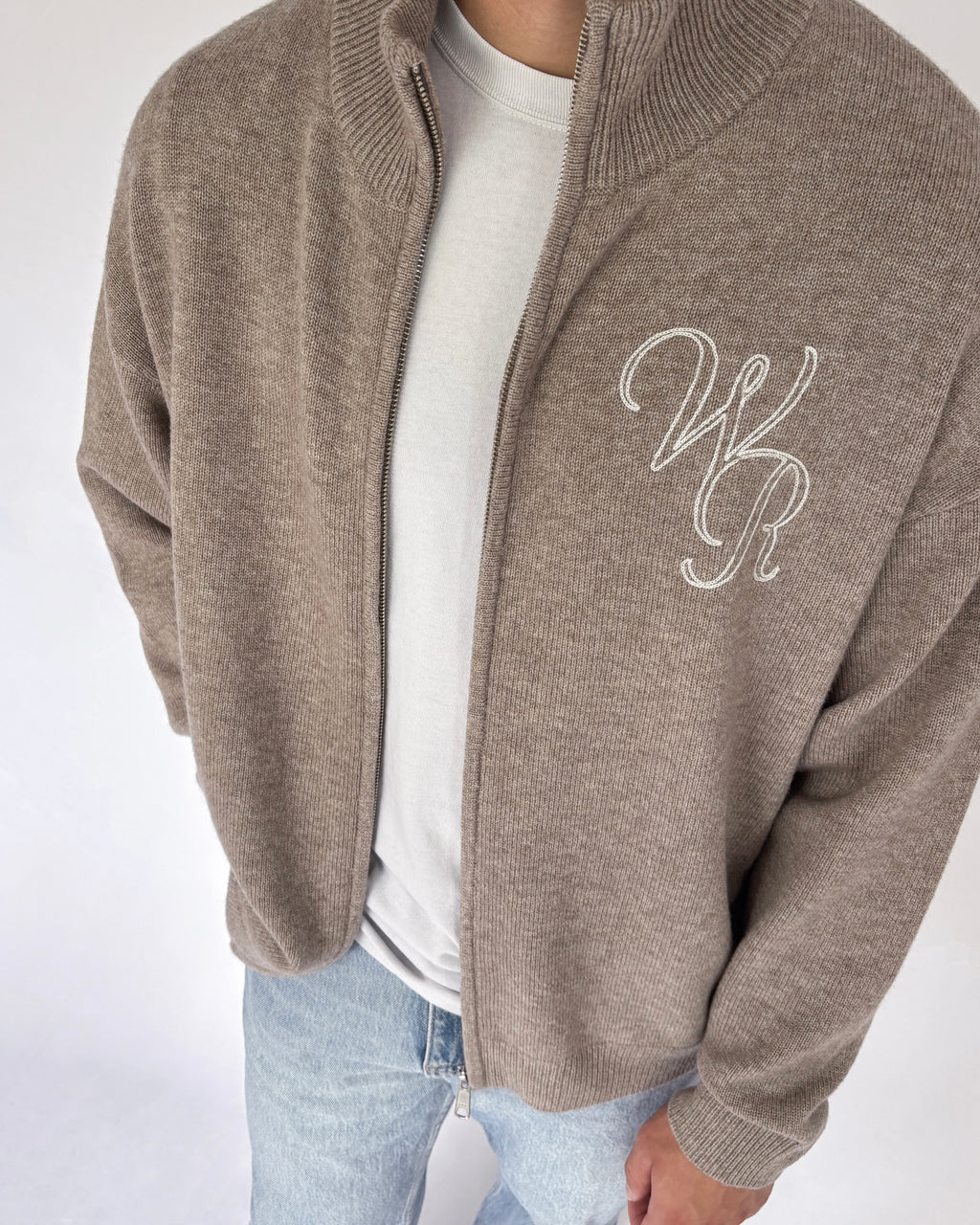 Cashmere Zip Up | Taupe